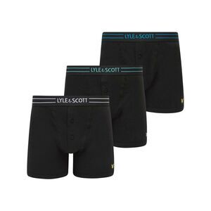 Lyle & Scott Mens Lewis Button Fly Boxer Shorts (Pack of 3) / Black